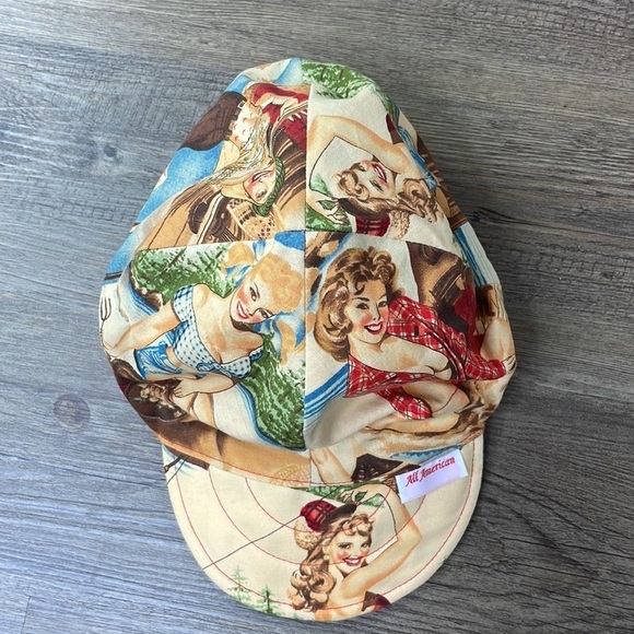 All American Pin Up Girl Biker Hat, made in USA, size Large - Picture 3 of 8